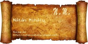 Nátán Mihály névjegykártya