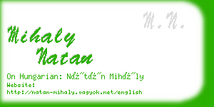 mihaly natan business card